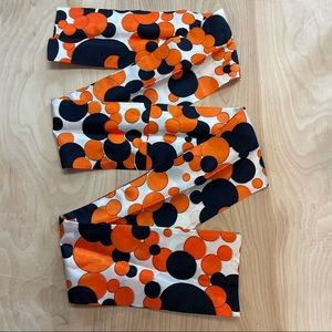 Vintage Navy Orange Polka Dot Print Scarf Tie Belt